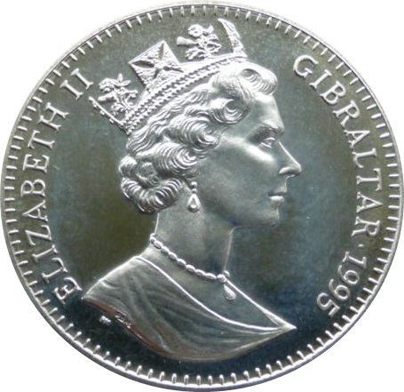 Gibraltar 1 Crown - Elizabeth II Peter Rabbit obverse