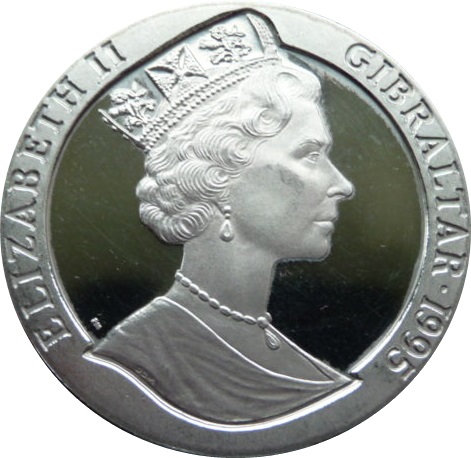 Gibraltar 1 Crown - Elizabeth II Rock of Gibraltar obverse