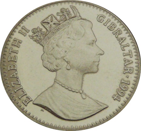 Gibraltar 1 Crown - Elizabeth II Maltese Convoys obverse