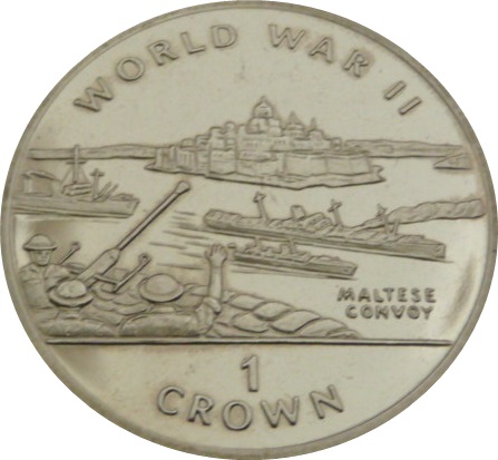 Gibraltar 1 Crown - Elizabeth II Maltese Convoys reverse