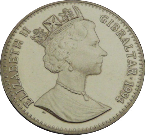 Gibraltar 1 Crown - Elizabeth II General Eisenhower obverse