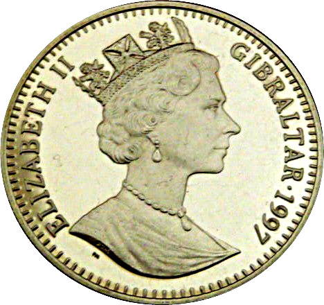 Gibraltar 1 Crown - Elizabeth II Peacock obverse