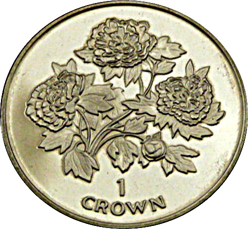 Gibraltar 1 Crown - Elizabeth II Peonies reverse