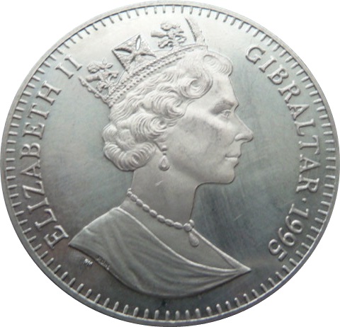 Gibraltar 1 Crown - Elizabeth II Long Jumper obverse