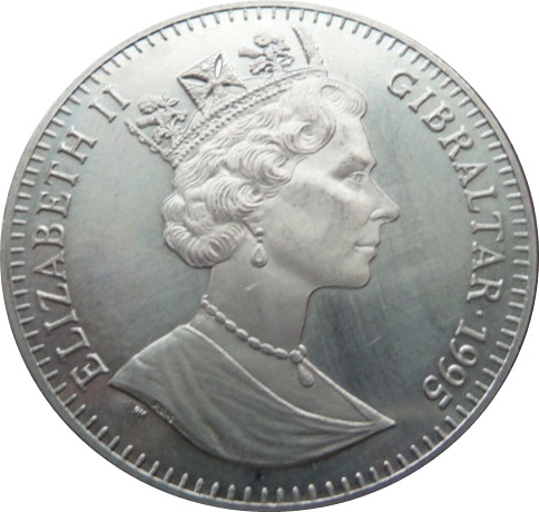 Gibraltar 1 Crown - Elizabeth II Discus Thrower obverse
