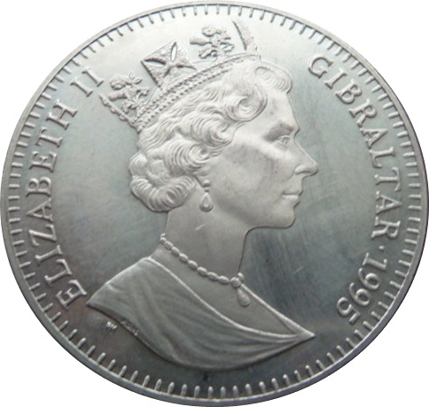 Gibraltar 1 Crown - Elizabeth II Female Relay Runner obverse