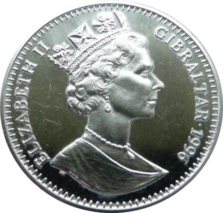 Gibraltar 1 Crown - Elizabeth II James Dean obverse