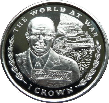 Gibraltar 1 Crown - Elizabeth II Gen. Dwight D. Eisenhower reverse
