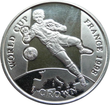 Gibraltar 1 Crown - Elizabeth II Goalkeeper saving reverse