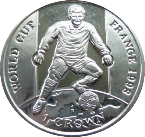 Gibraltar 1 Crown - Elizabeth II Player running with ball reverse