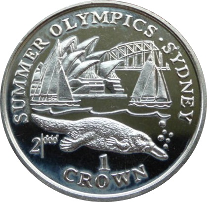 Gibraltar 1 Crown - Elizabeth II Platypus and Sailing Yachts reverse