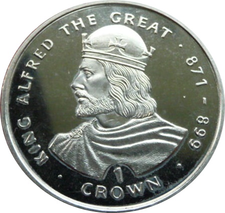 Gibraltar 1 Crown - Elizabeth II Alfred the Great reverse