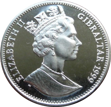 Gibraltar 1 Crown - Elizabeth II King William I obverse