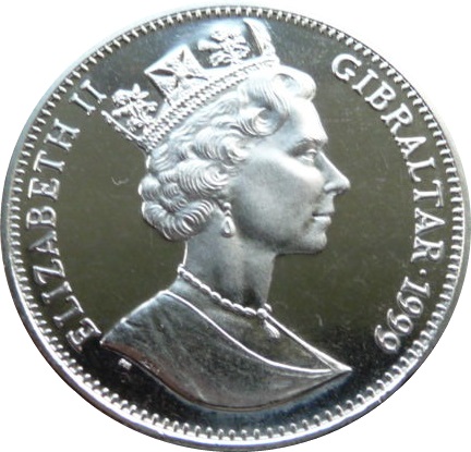 Gibraltar 1 Crown - Elizabeth II King Richard I obverse