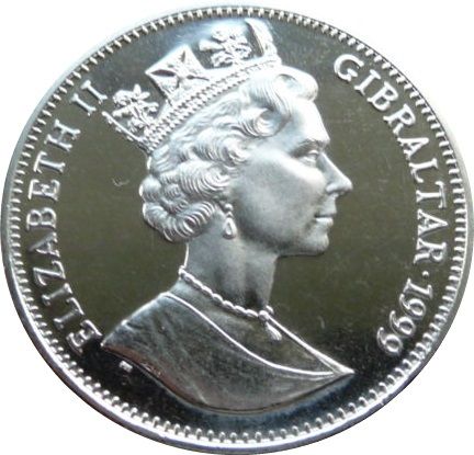Gibraltar 1 Crown - Elizabeth II Queen Elizabeth I obverse