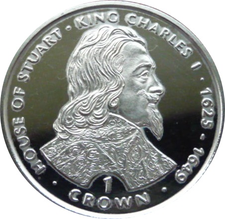 Gibraltar 1 Crown - Elizabeth II King Charles I reverse
