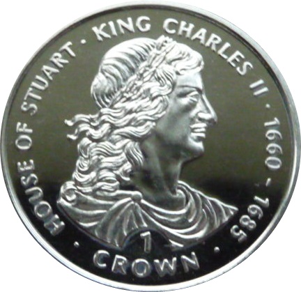 Gibraltar 1 Crown - Elizabeth II King Charles II reverse