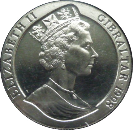 Gibraltar 1 Crown - Elizabeth II The Gibraltar Regiment New Colours obverse
