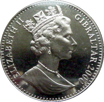 Gibraltar 1 Crown - Elizabeth II Prince William's 18th Birthday obverse