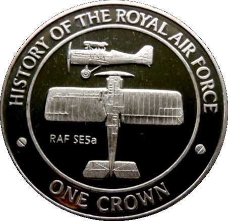 Gibraltar 1 Crown - Elizabeth II RAF SE5a reverse