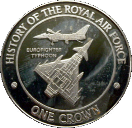 Gibraltar 1 Crown - Elizabeth II Eurofighter Typhoon reverse