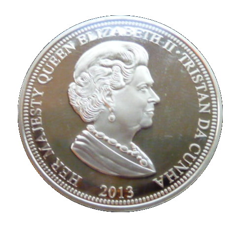 Tristan da Cunha 50 Pence - Elizabeth II Queen inspecting Guard obverse