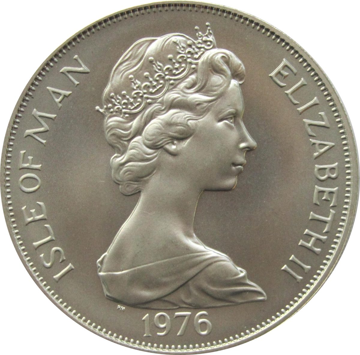Isle of Man 1 Crown - Elizabeth II Horse Tram; silver obverse