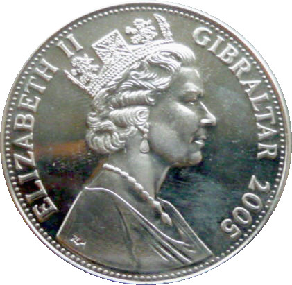 Gibraltar 1 Crown - Elizabeth II Chelsea Flower Show obverse