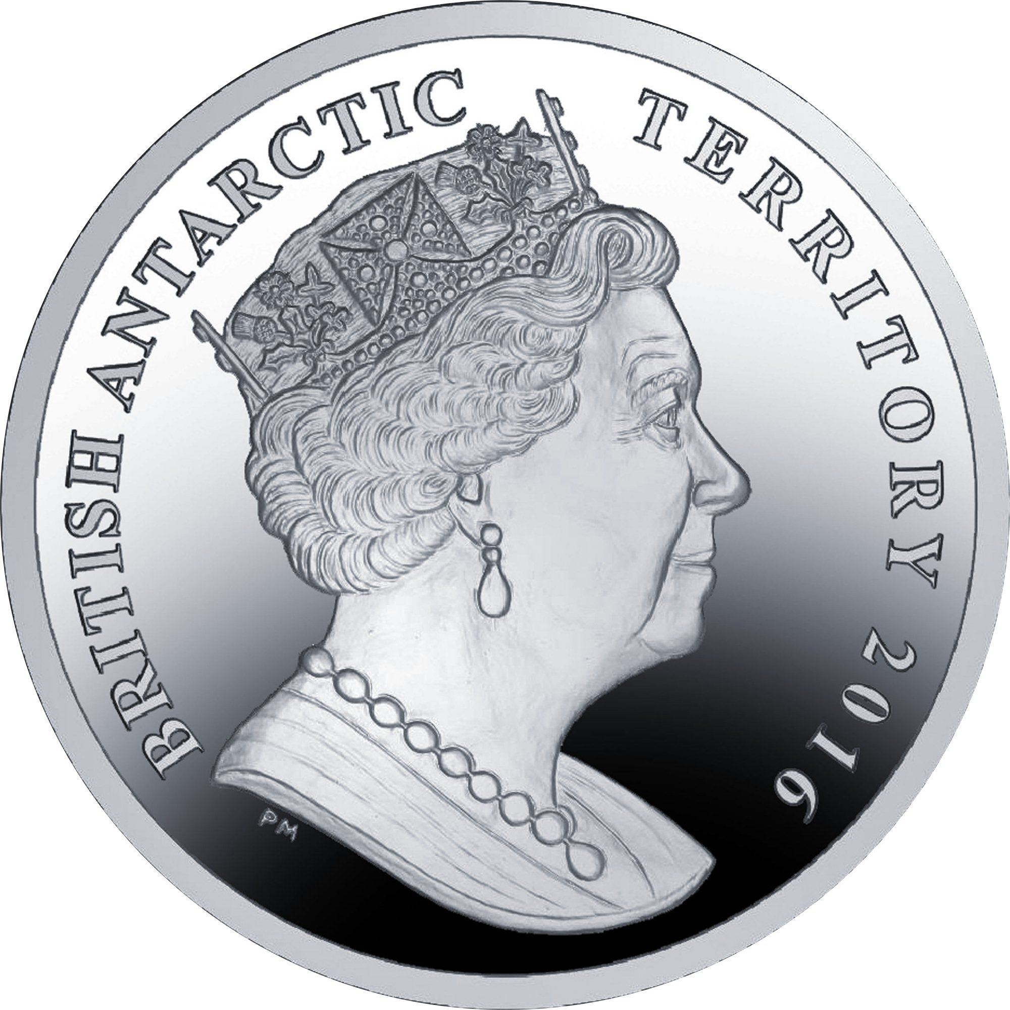 British Antarctic Territory 2 Pounds - Elizabeth II The Sperm whale; Silver obverse