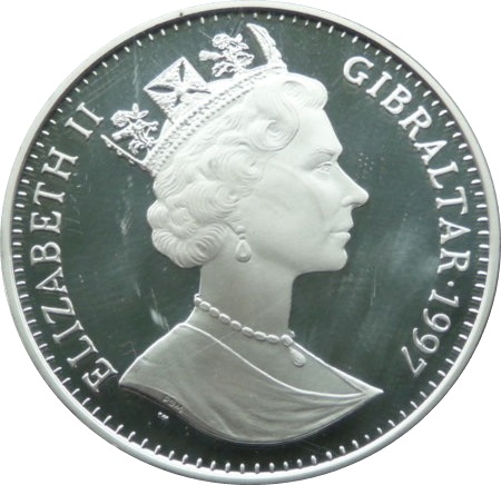 Gibraltar 1 Crown - Elizabeth II Captain Cook obverse