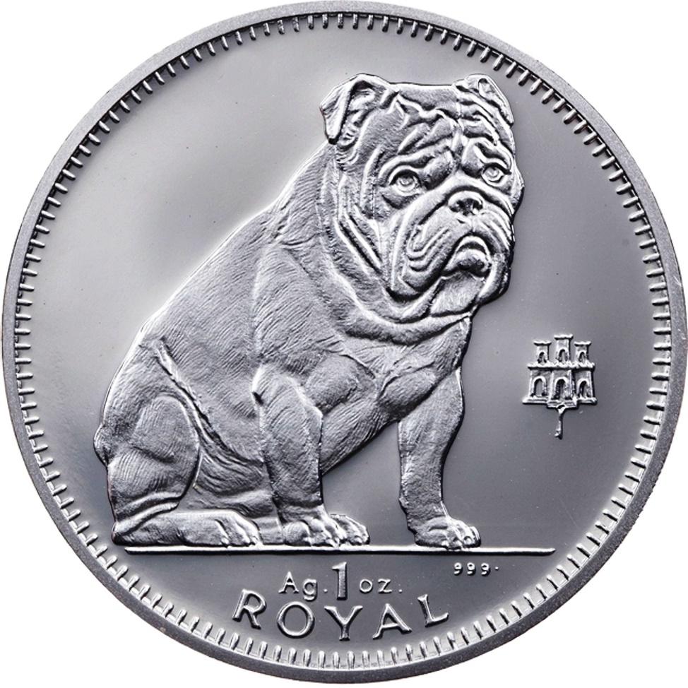 Gibraltar 1 Royal - Elizabeth II Bulldog; Silver Proof