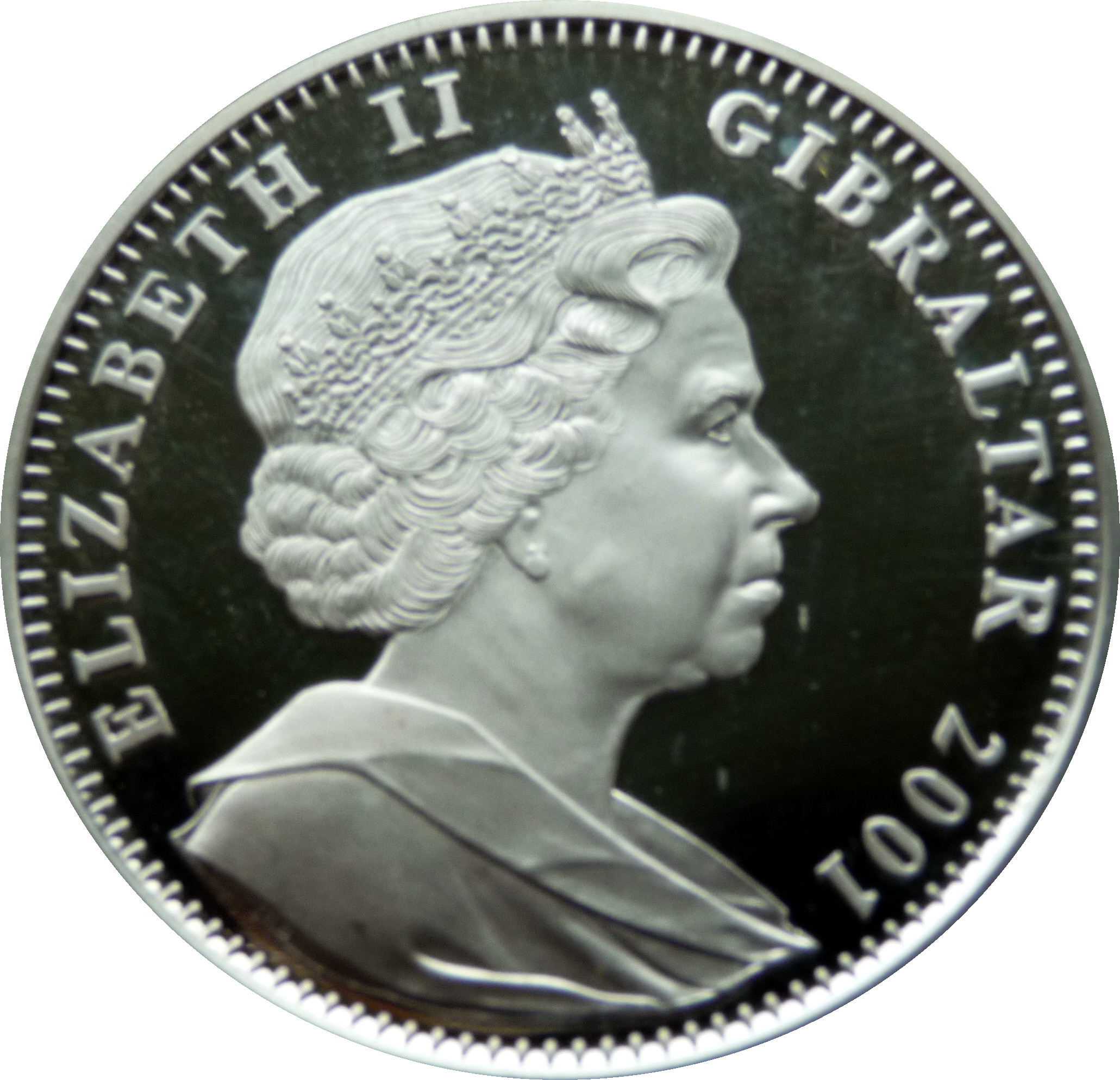 Gibraltar 1 Crown - Elizabeth II The Diamond Jubilee; Silver Proof obverse