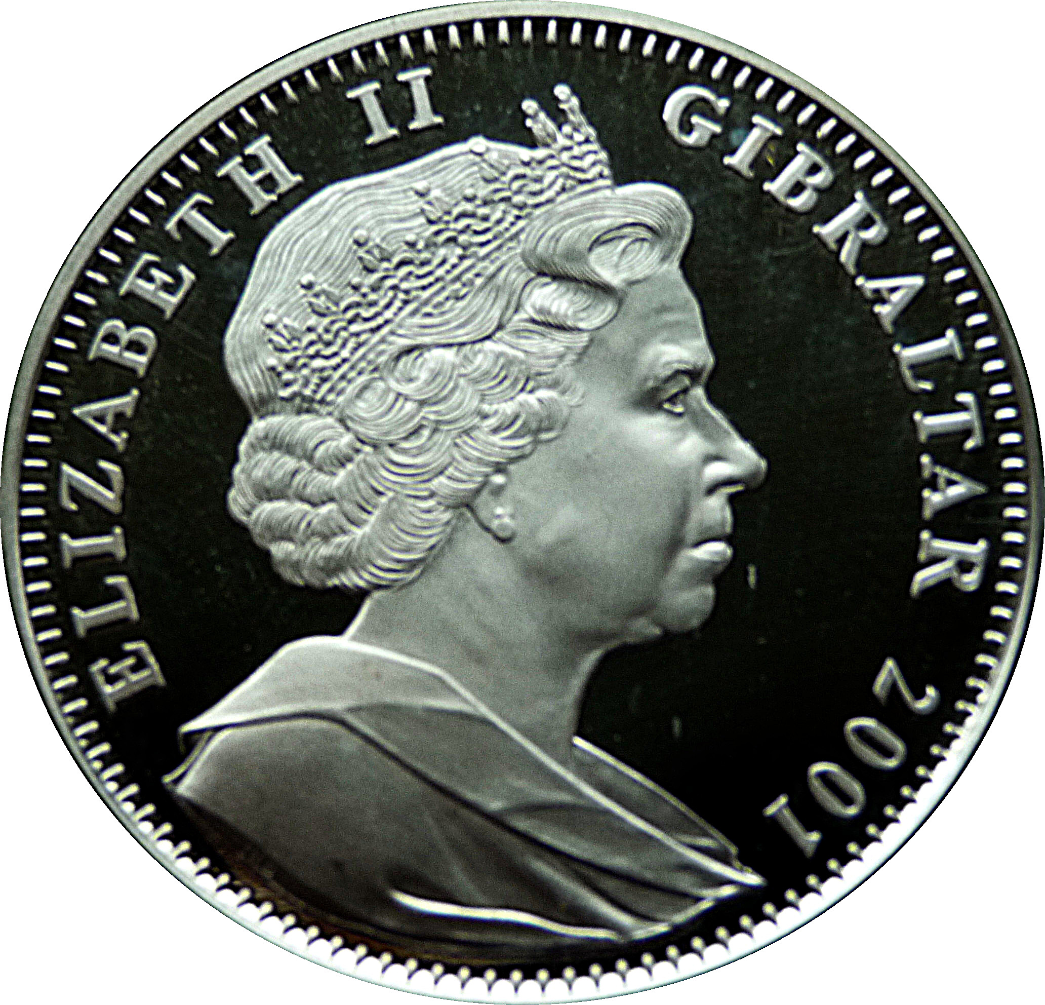 Gibraltar 1 Crown - Elizabeth II Glaldstone and Disraeli obverse