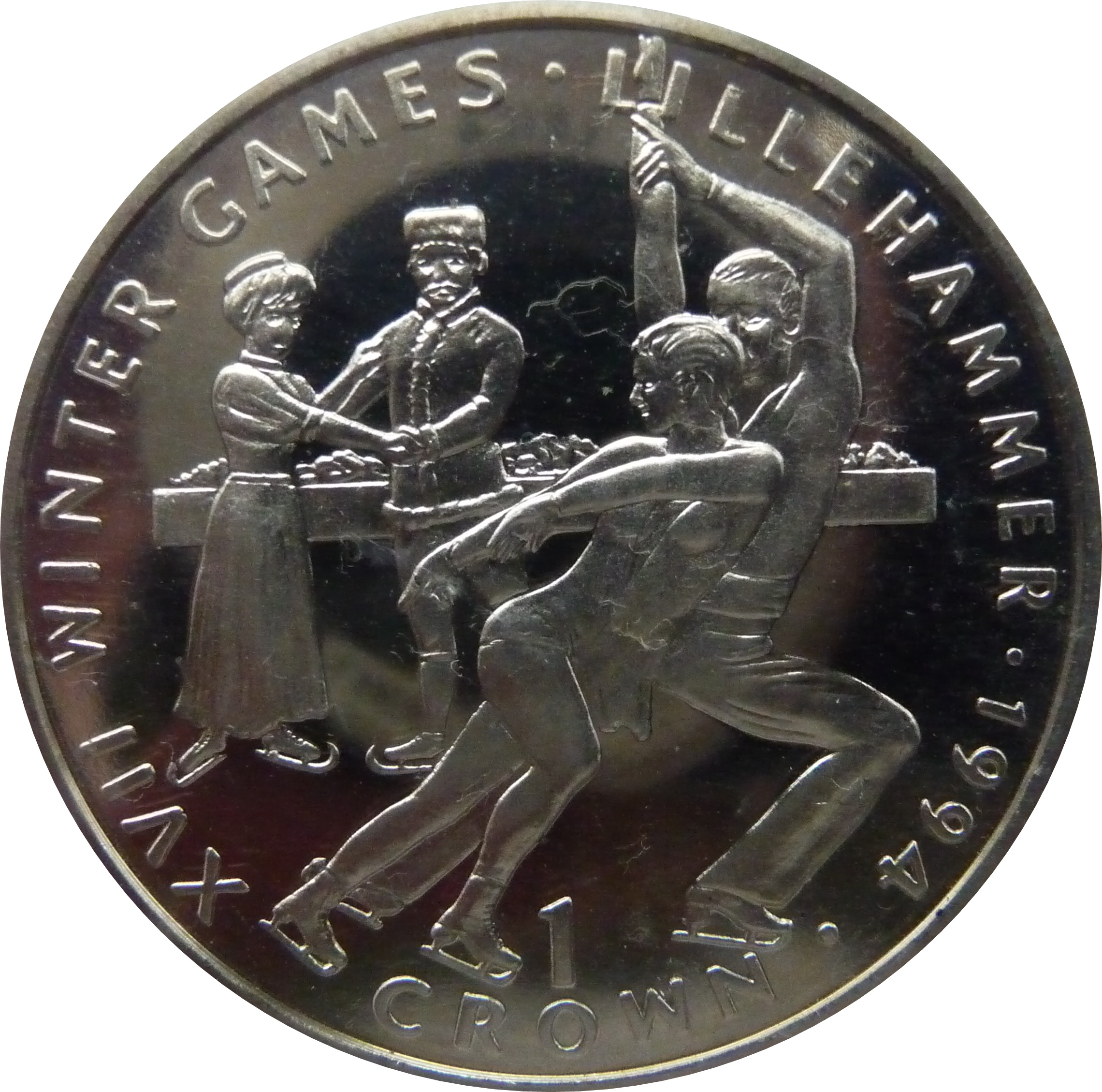 Gibraltar 1 Crown - Elizabeth II Skaters reverse