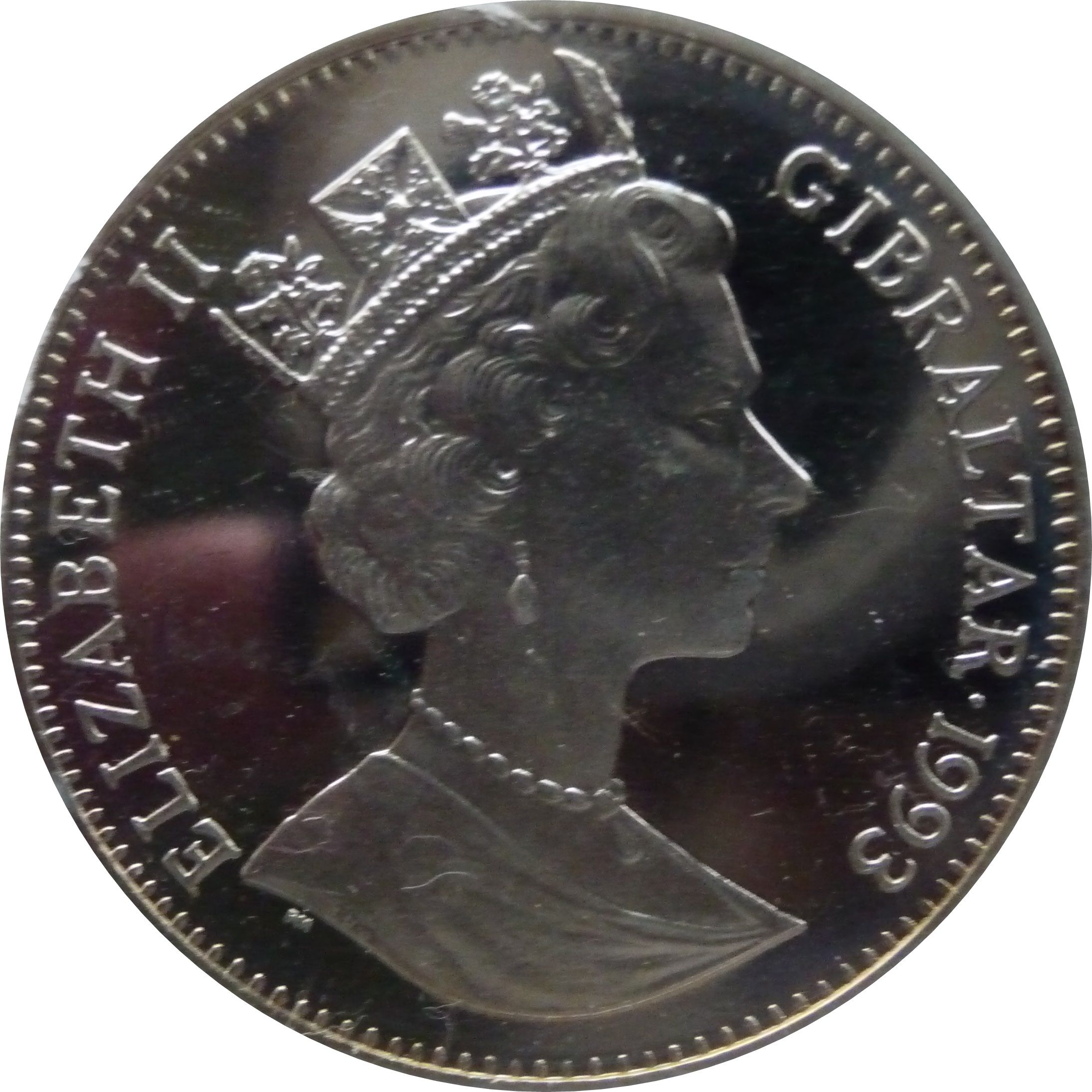 Gibraltar 1 Crown - Elizabeth II Bobsledding obverse