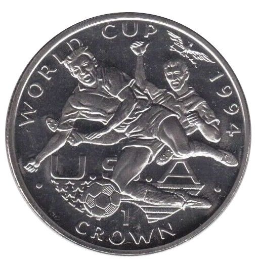 Gibraltar 1 Crown - Elizabeth II Tackling player with ball reverse