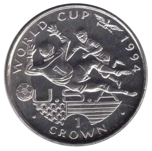 Gibraltar 1 Crown - Elizabeth II Player scoring under goalkeeper reverse