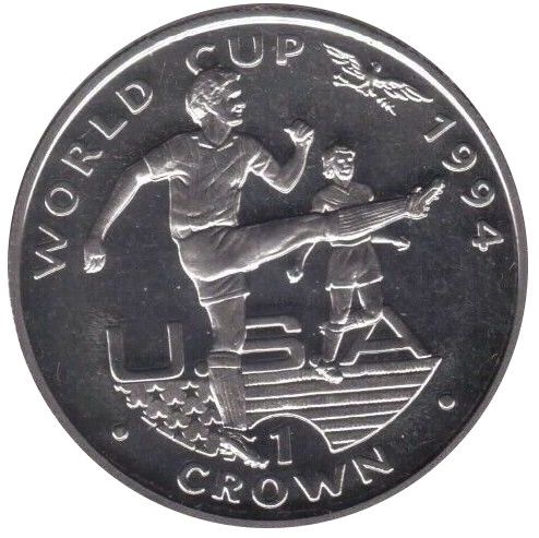 Gibraltar 1 Crown - Elizabeth II Player kicking reverse
