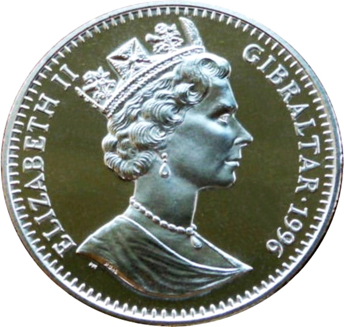 Gibraltar 1 Royal - Elizabeth II Bulldog obverse