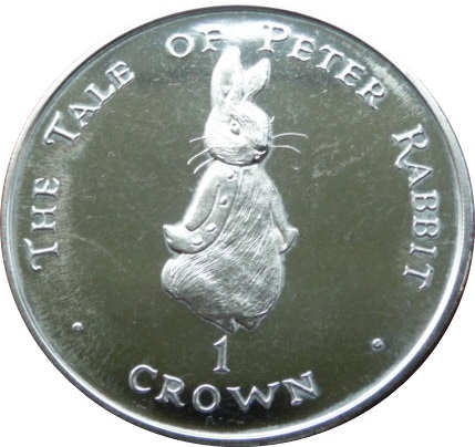 Gibraltar 1 Crown - Elizabeth II Peter Rabbit standing reverse