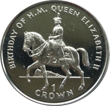 Gibraltar 1 Crown - Elizabeth II Queen on Horseback reverse