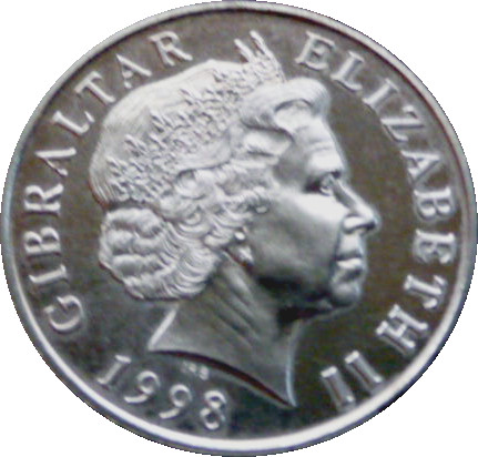 Gibraltar 5 Pounds - Elizabeth II Prince Charles - 50th Birthday obverse