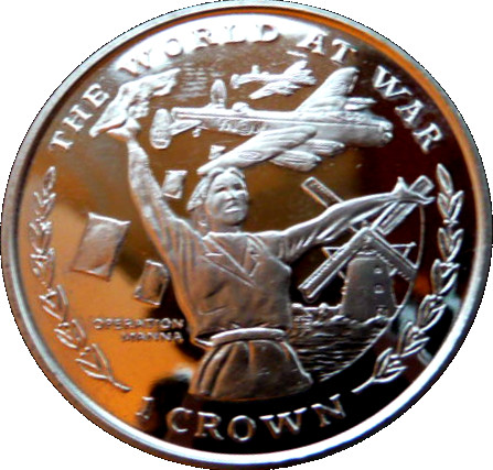 Gibraltar 1 Crown - Elizabeth II Operation Manna reverse