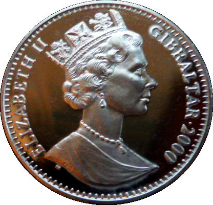 Gibraltar 1 Crown - Elizabeth II Coronation 1937 obverse