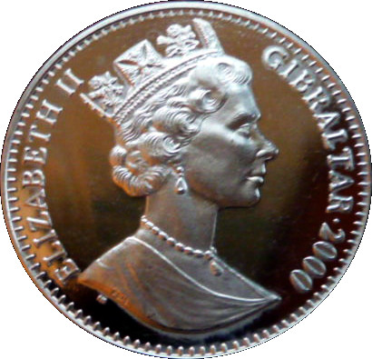 Gibraltar 1 Crown - Elizabeth II State Visit to France obverse
