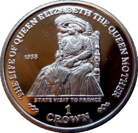 Gibraltar 1 Crown - Elizabeth II State Visit to France reverse