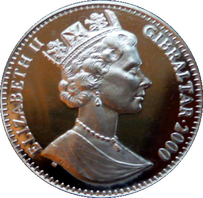 Gibraltar 1 Crown - Elizabeth II London Bombings obverse