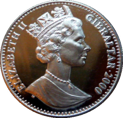 Gibraltar 1 Crown - Elizabeth II Queen Mother's 100th Birthday obverse
