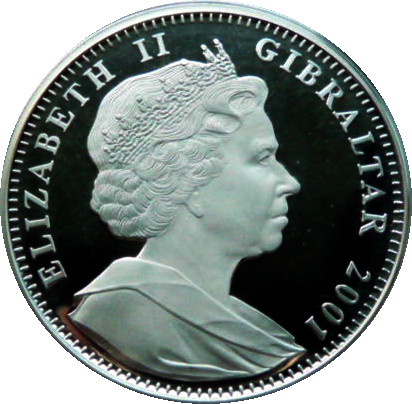 Gibraltar 1 Crown - Elizabeth II Empress of India 1876; Silver Proof obverse