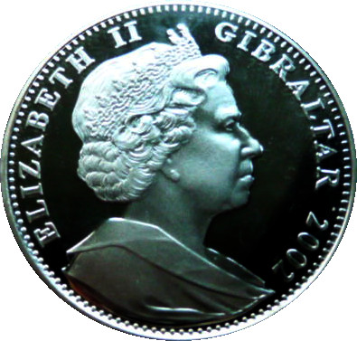 Gibraltar 1 Crown - Elizabeth II Christening of Prince William obverse